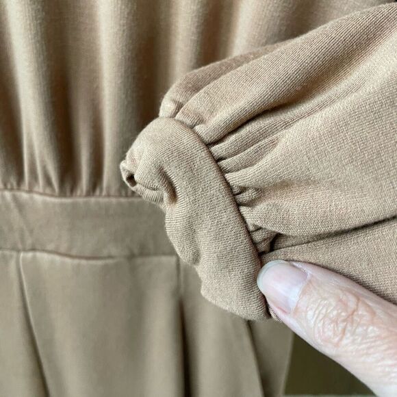 Express Cap Sleeve Lounge Jumpsuit Tan S - Picture 4 of 7